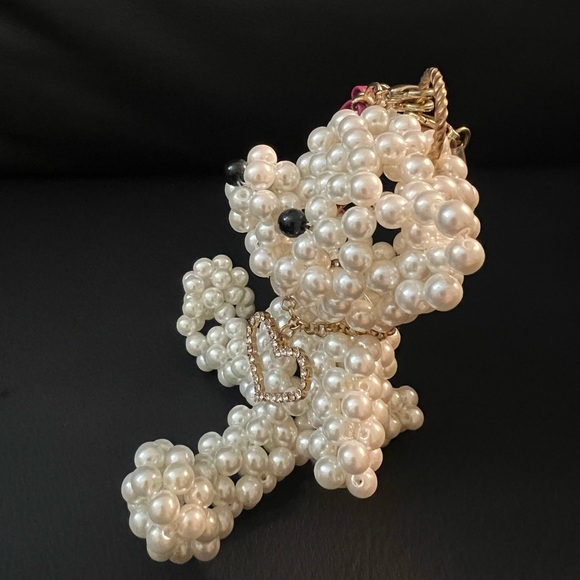 Pearl Beaded Teddy Bear Bag Charm - Picture 3 of 5